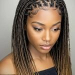 Box braid medium size mid back